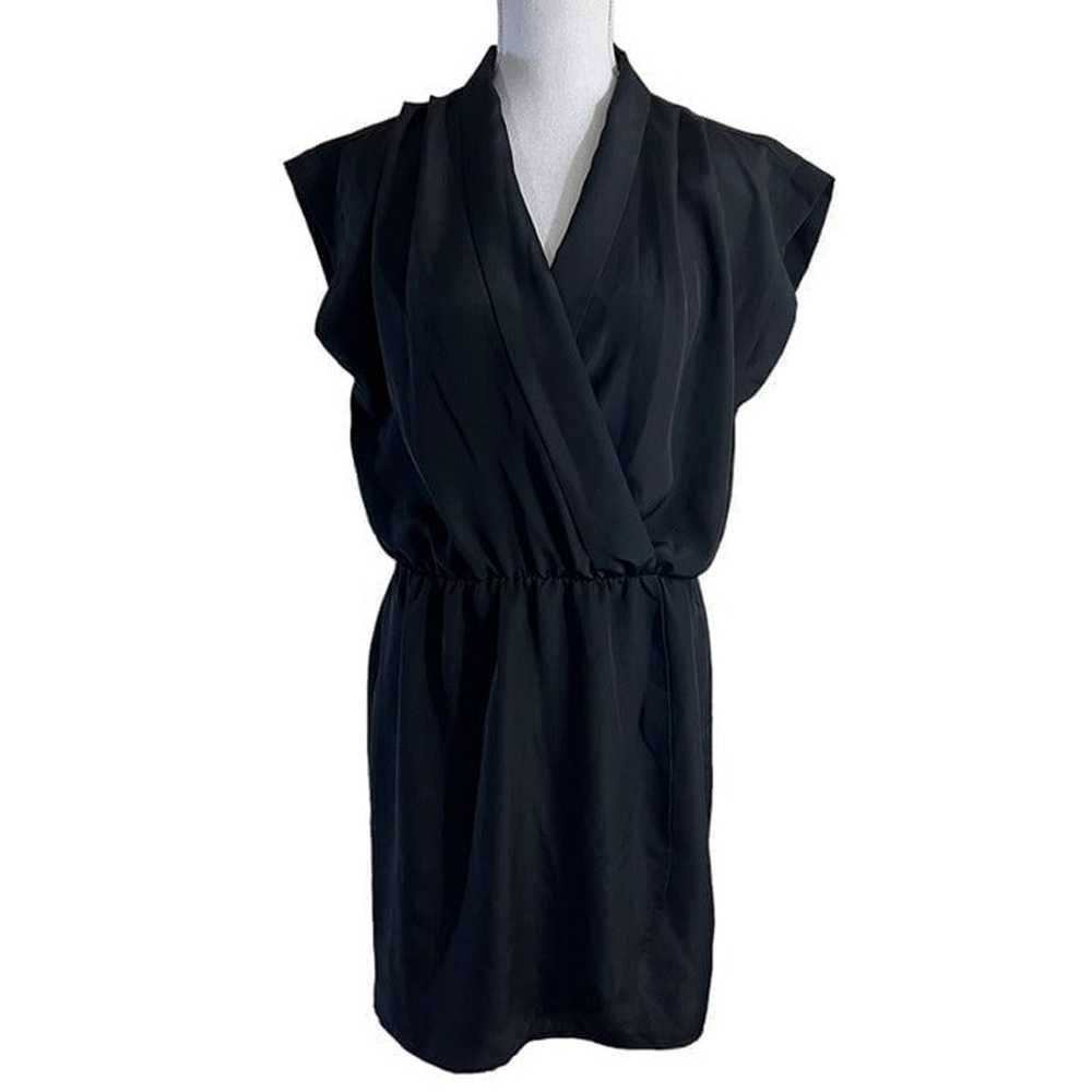 Aqua Black Dress Size Medium Draped V Neck Cockta… - image 1