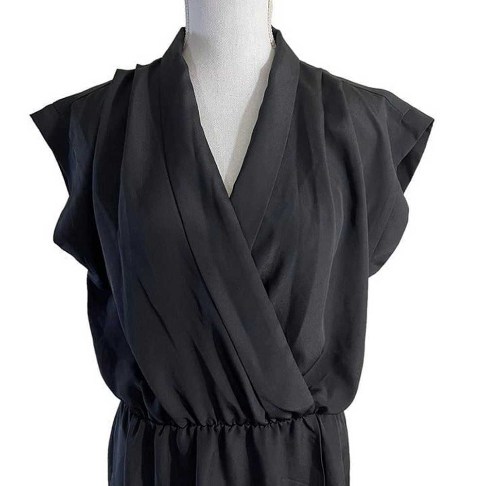 Aqua Black Dress Size Medium Draped V Neck Cockta… - image 4