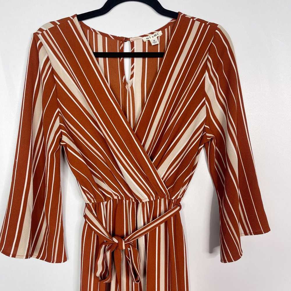 Miami Medium Rust Orange Cream Striped Jumpsuit T… - image 3