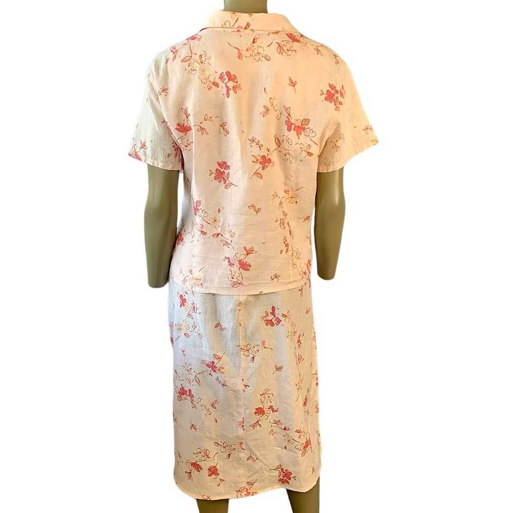 Liz Claiborne 100% Linen 2 Piece Set Shirt Dress … - image 2