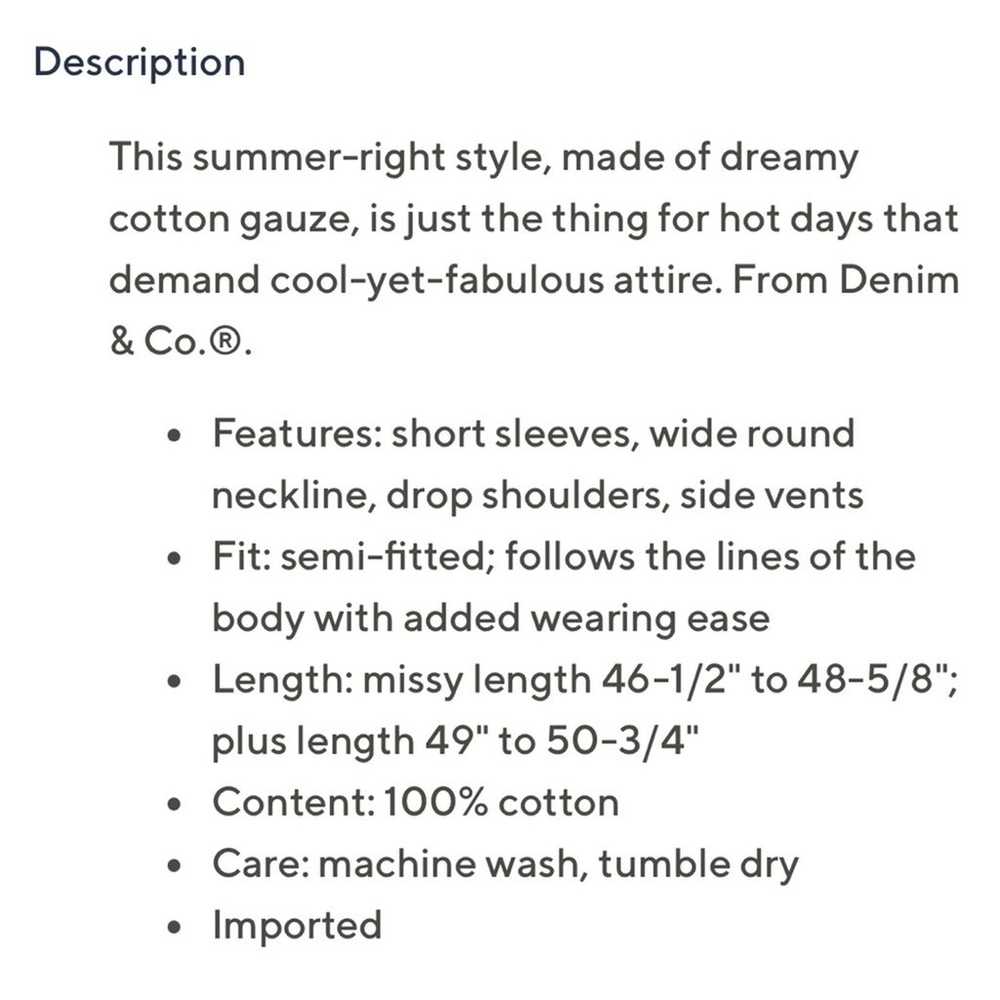 Denim & Co. Naturals Cotton Gauze Short-Sleeve Dr… - image 10