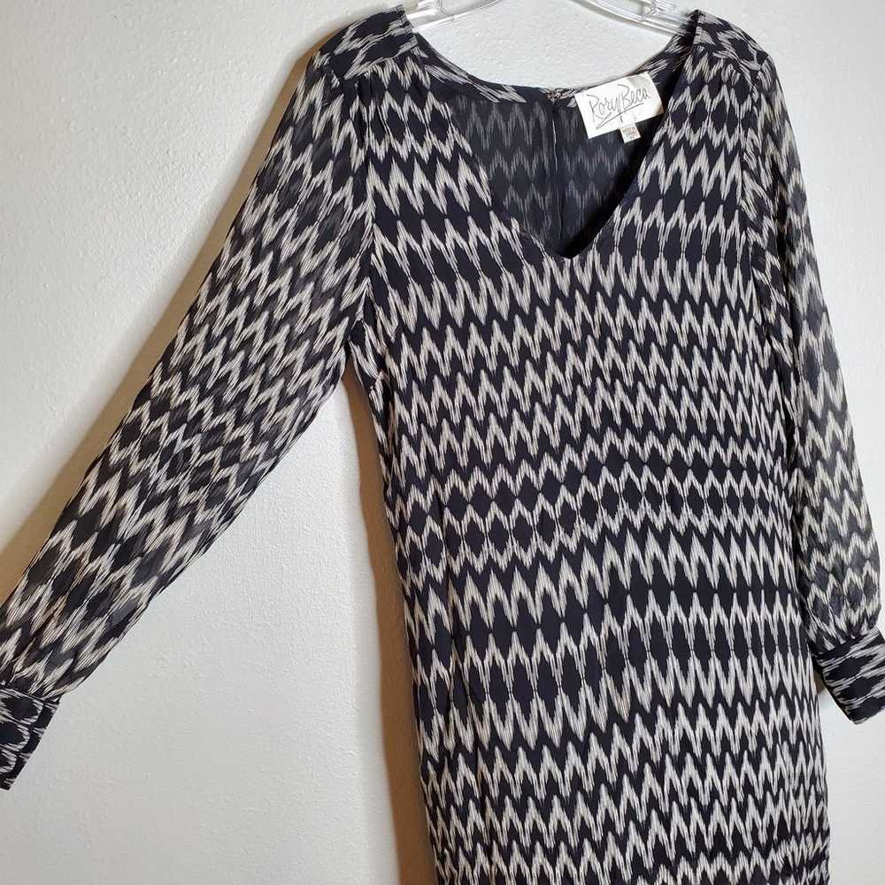 Rory Beca 100% Silk Long Sleeve Shift Dress Size … - image 3