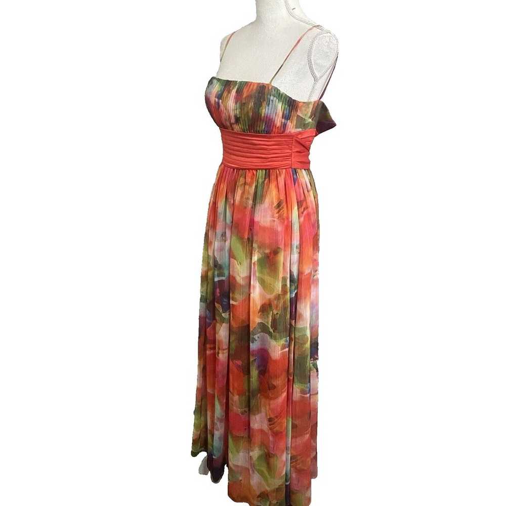 Eliza J Maxi Strappy Dress Sz 4 Chiffon Ribbon Co… - image 2