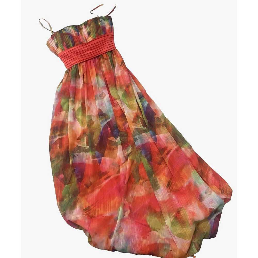 Eliza J Maxi Strappy Dress Sz 4 Chiffon Ribbon Co… - image 3