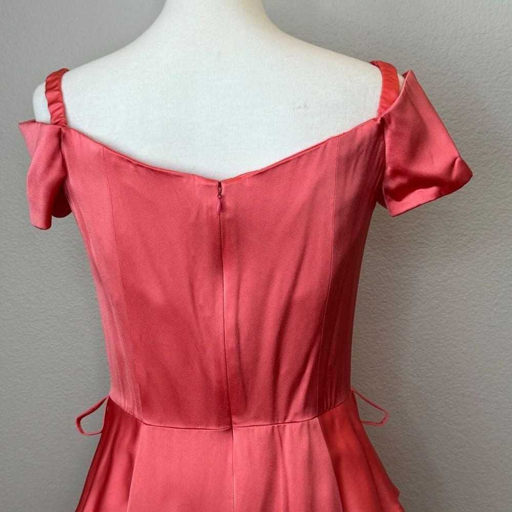 REISS Lolita Coral Satin Belted Peplum Off The Sh… - image 10