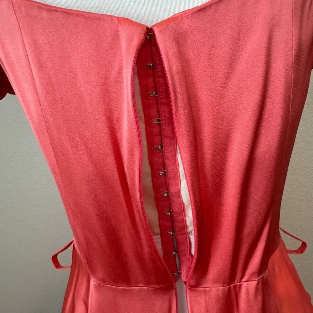 REISS Lolita Coral Satin Belted Peplum Off The Sh… - image 12