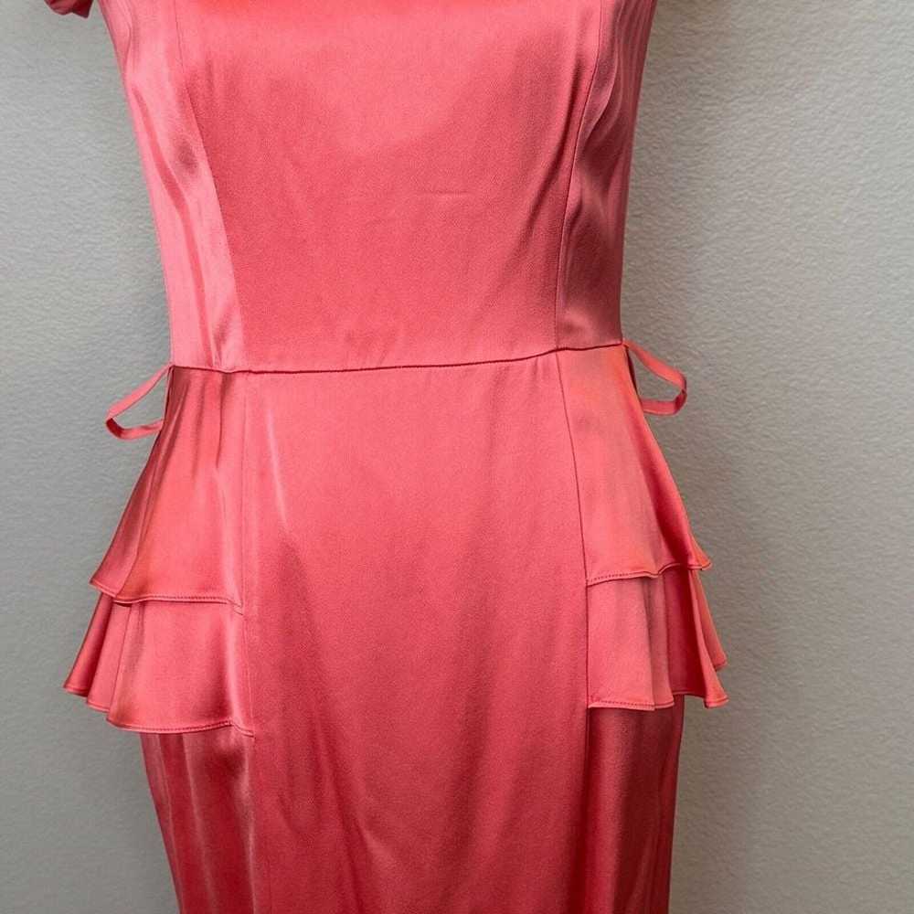 REISS Lolita Coral Satin Belted Peplum Off The Sh… - image 4