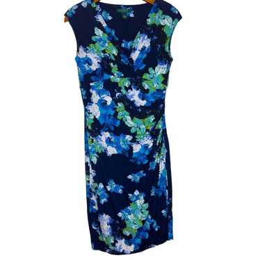LAUREN Ralph Lauren Dress Size 8 Blue Green Flora… - image 1