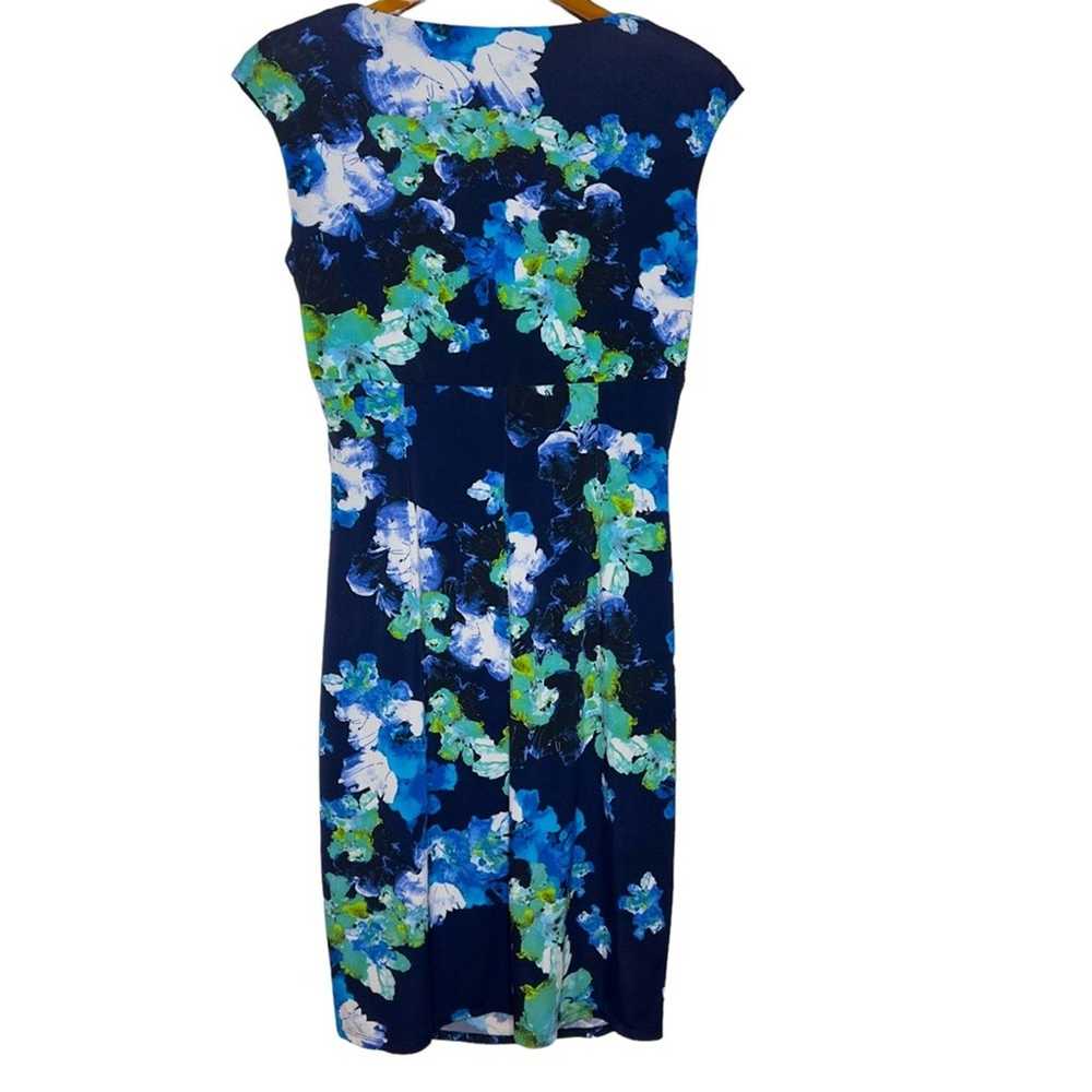 LAUREN Ralph Lauren Dress Size 8 Blue Green Flora… - image 2