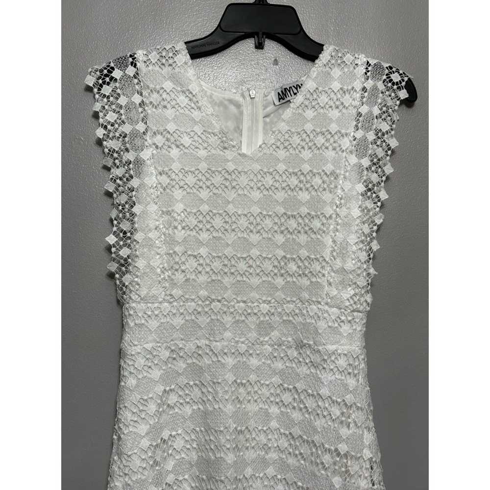 Amy Lynn Womens Sheath Dress White V Neck Sleevel… - image 2