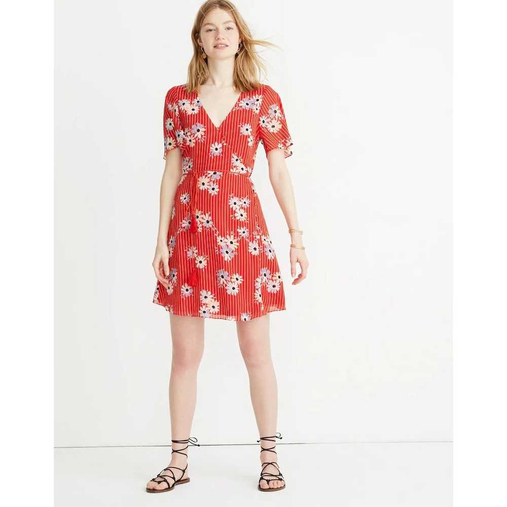 MADEWELL Button-Wrap Dress in Daisy Society Red F… - image 2