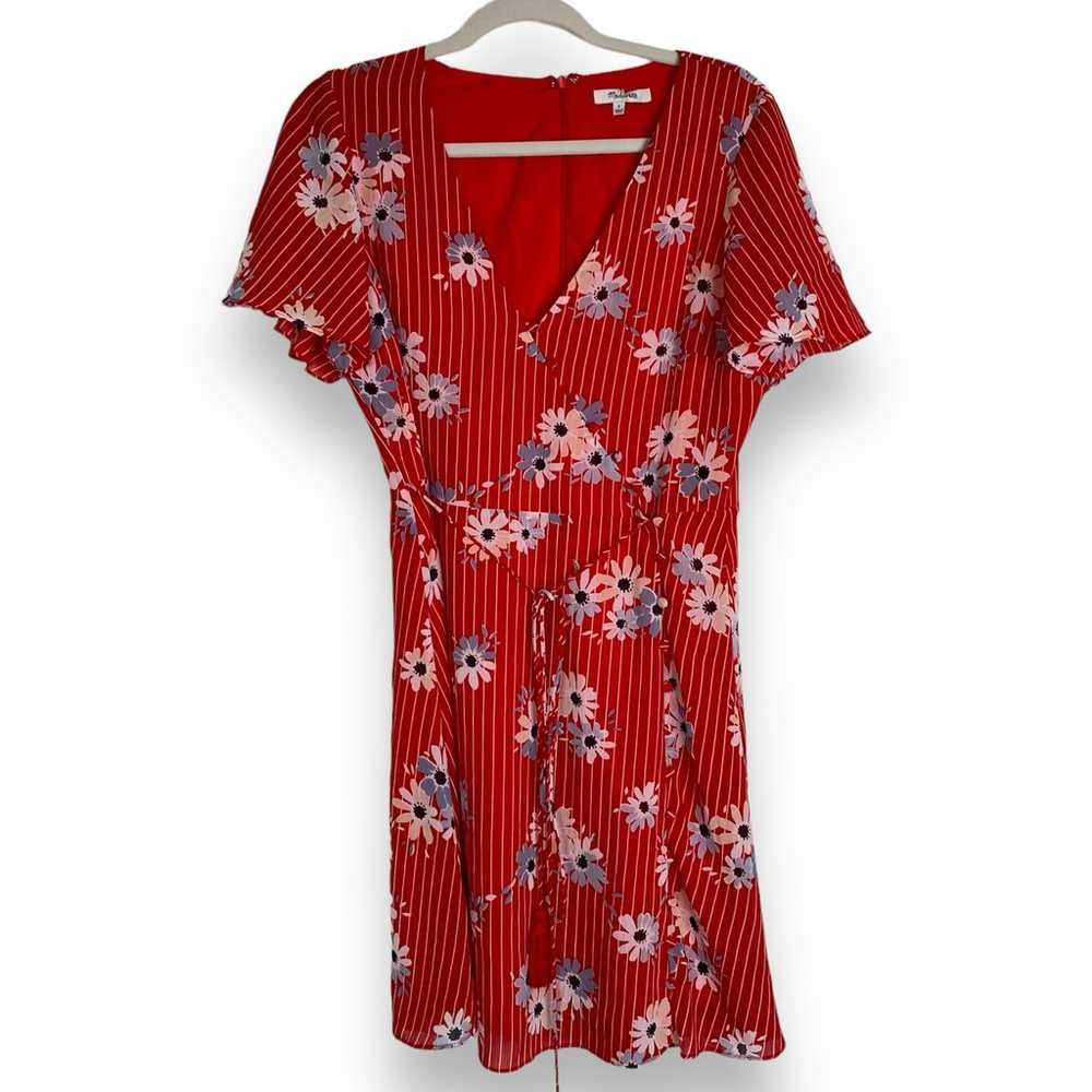 MADEWELL Button-Wrap Dress in Daisy Society Red F… - image 4