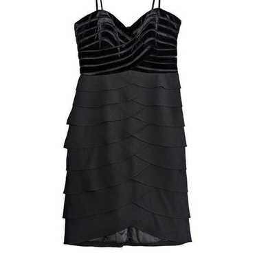 Adriana Papell Dress Strapless Velvet Layered 4 B… - image 1