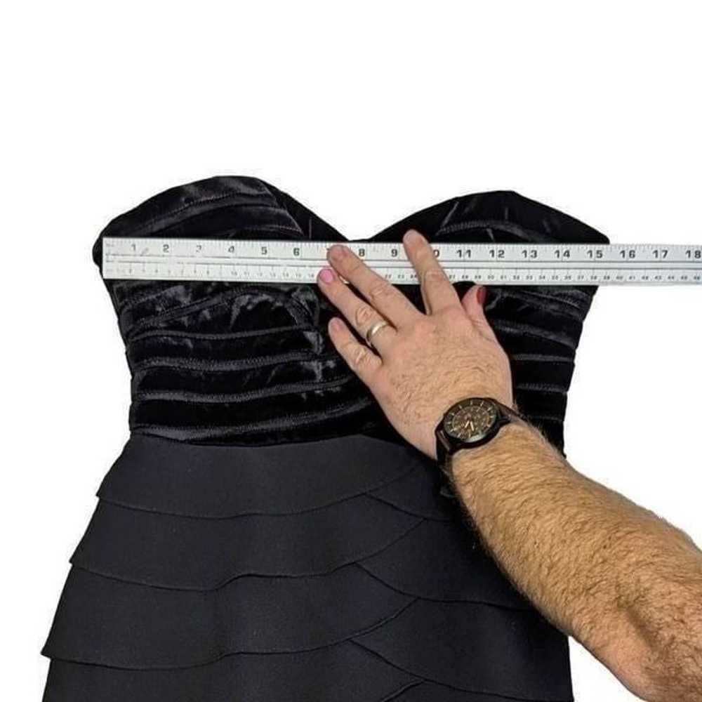 Adriana Papell Dress Strapless Velvet Layered 4 B… - image 3