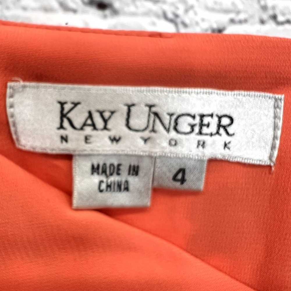 Kay Unger Sleeveless Dress Orange Size 4  Knee Le… - image 3