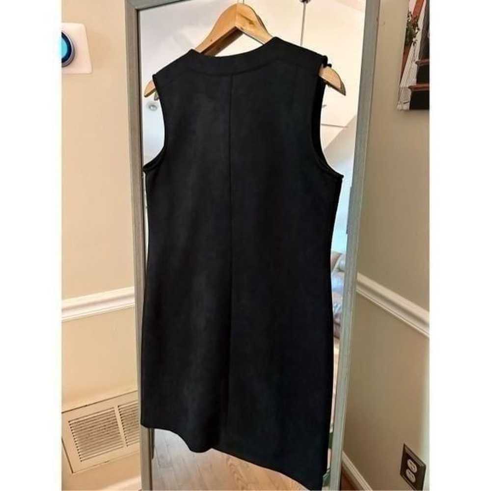 Sharagano Velvet Sheath Dress Size 8 Black - image 3