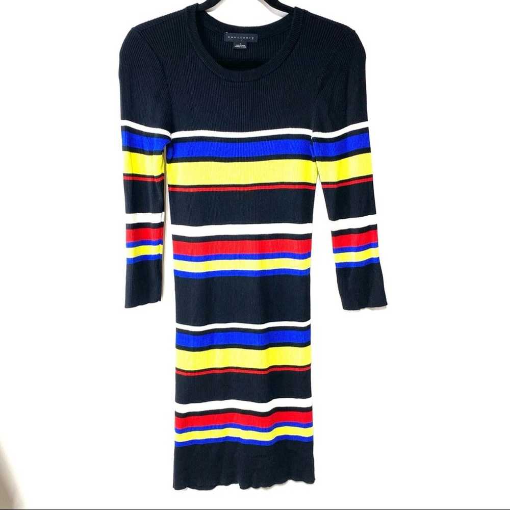 Sanctuary Multi-Colored Striped Sweater Dress Lar… - image 1