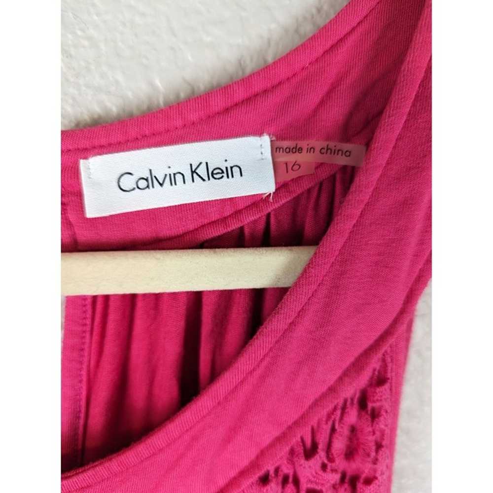 Calvin Klein Women 16 Maxi Sleeveless Dress Pink … - image 6
