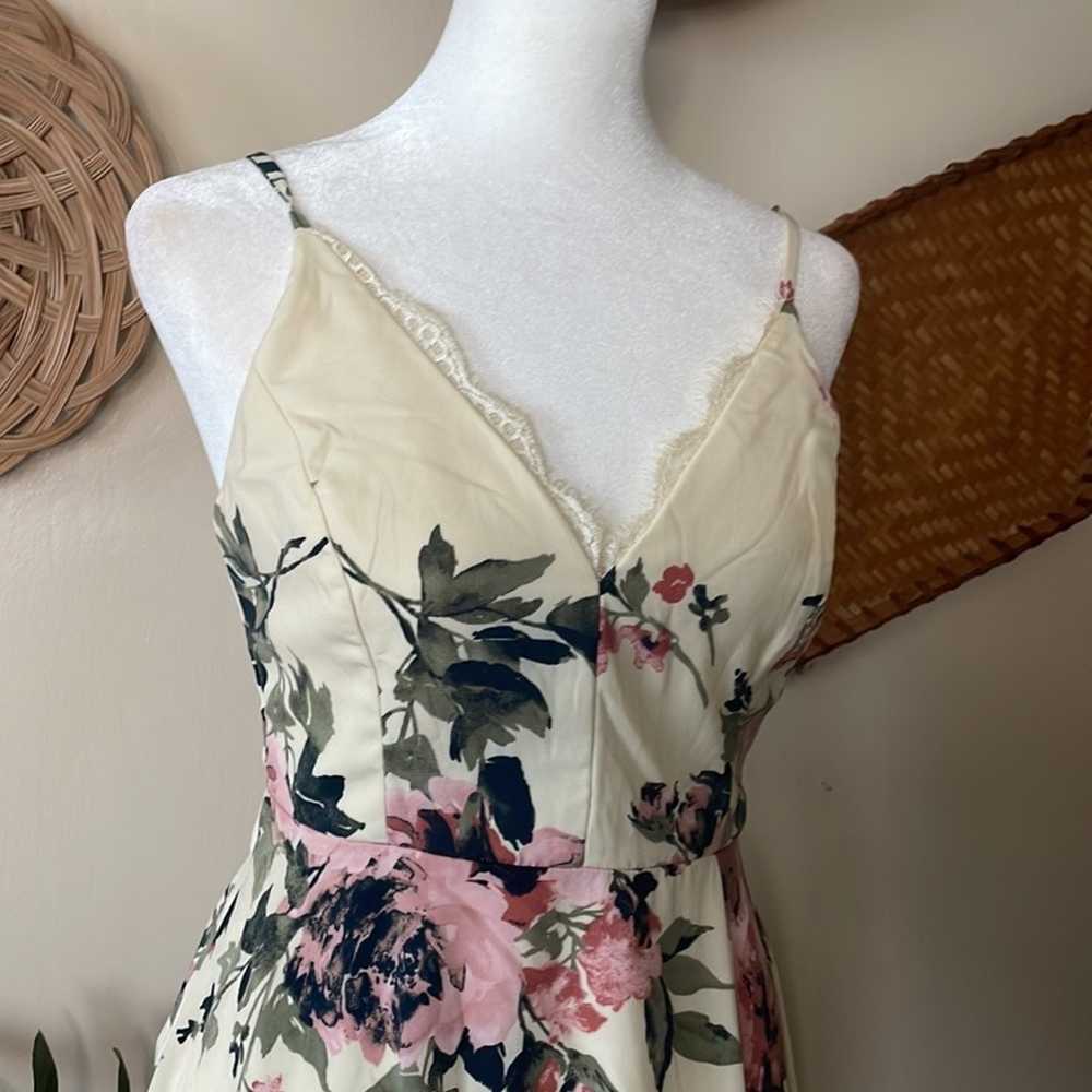 Emilee Cream Floral Print Midi Dress Lulus Nwot XS - image 3