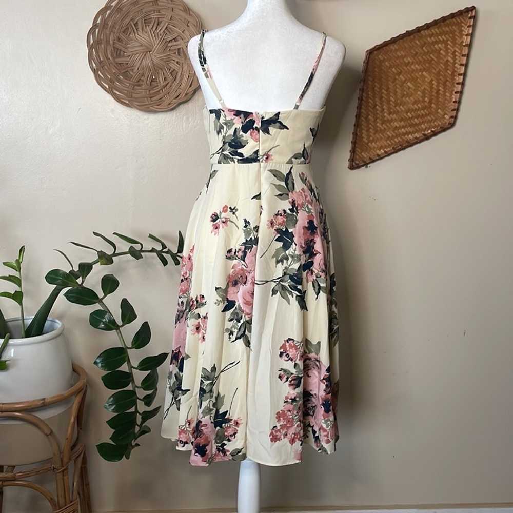 Emilee Cream Floral Print Midi Dress Lulus Nwot XS - image 4