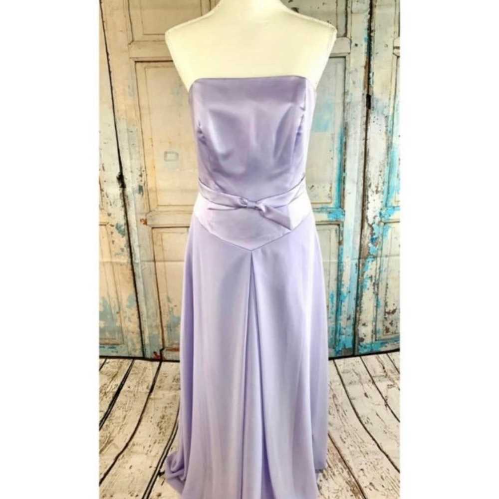 Alfred Angelo Size M? Lavender Strapless Satin & … - image 1