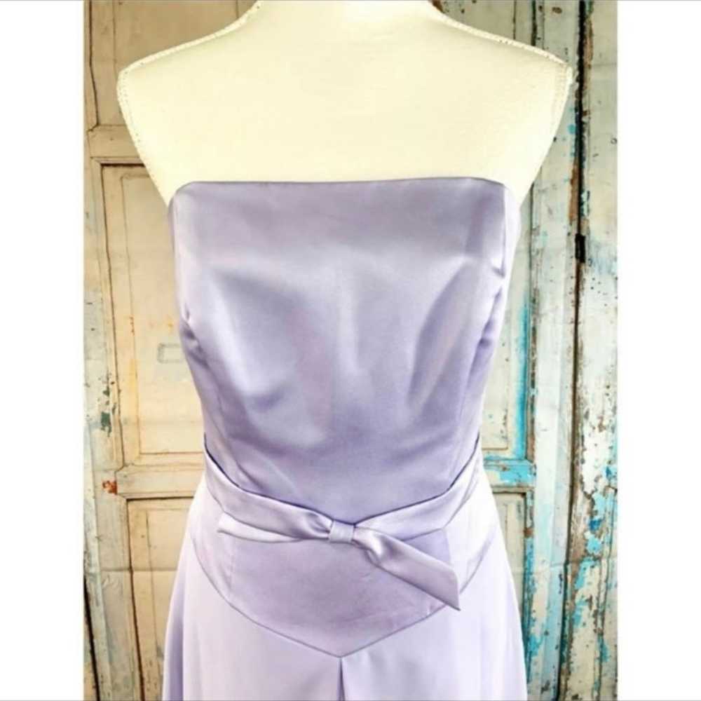 Alfred Angelo Size M? Lavender Strapless Satin & … - image 3