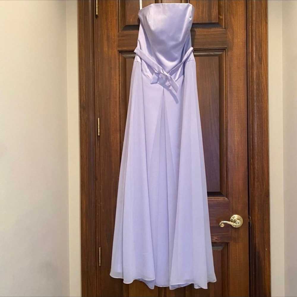 Alfred Angelo Size M? Lavender Strapless Satin & … - image 4