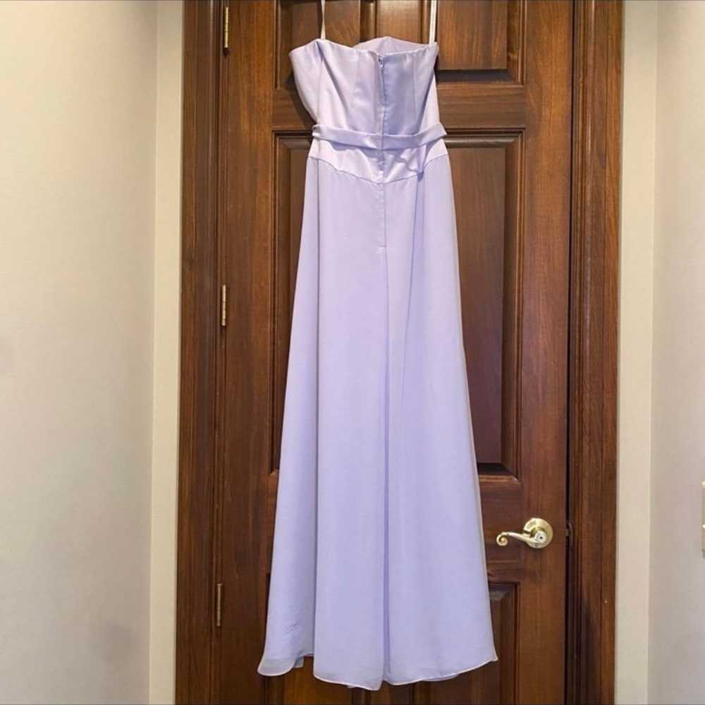 Alfred Angelo Size M? Lavender Strapless Satin & … - image 5