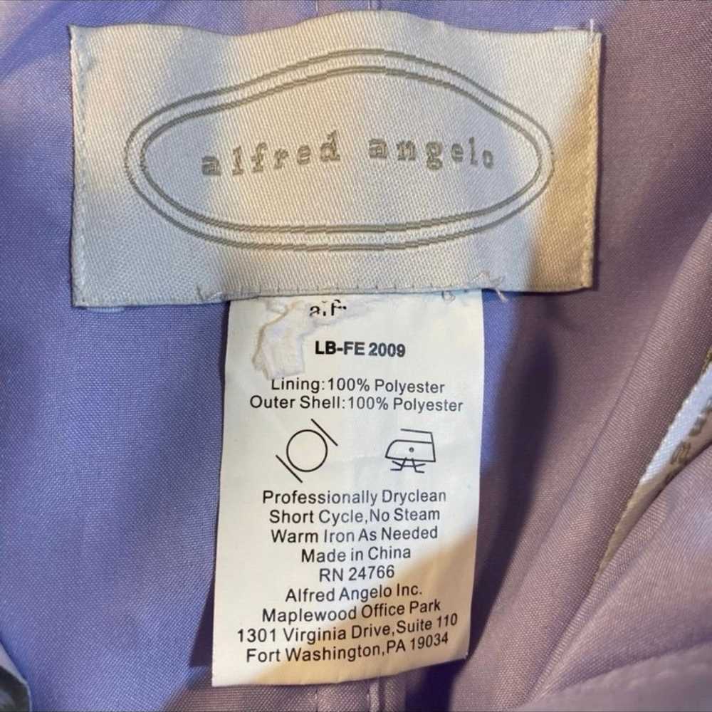 Alfred Angelo Size M? Lavender Strapless Satin & … - image 8