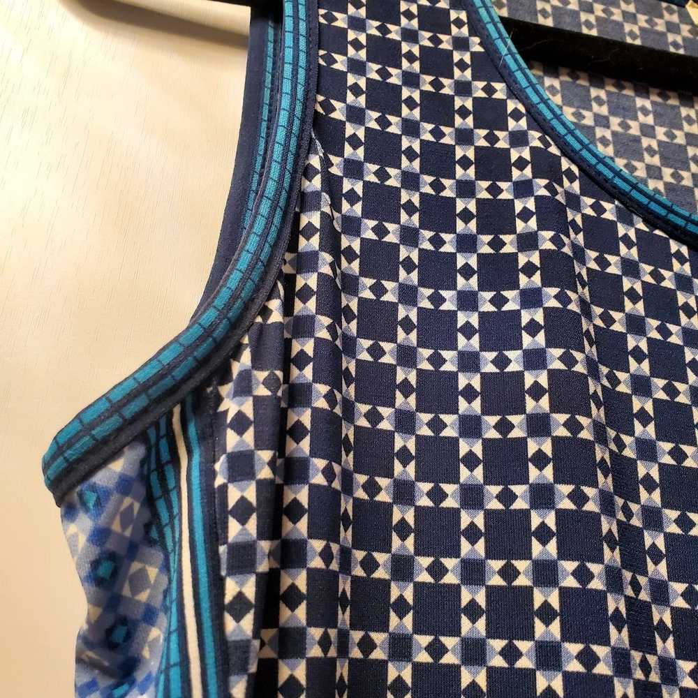 Max Studio Long Blue Printed Maxi Dress Slits Sle… - image 5