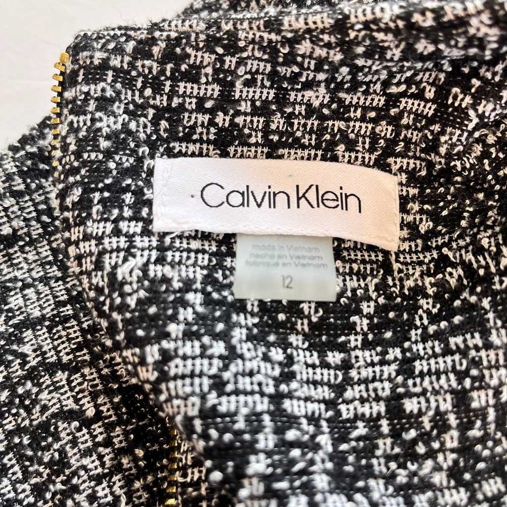 Calvin Klein Black White Houndstooth Plaid Tweed … - image 10