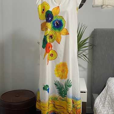 Vintage 70’s Handmade Kaftan Maxi Dress - image 1