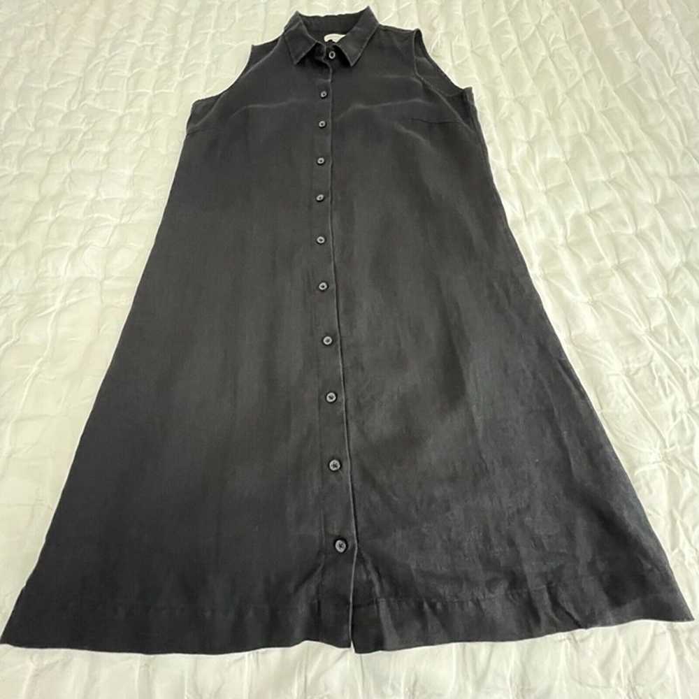 Garnet Hill Womens Linen Dress Size 6 Black Casua… - image 3