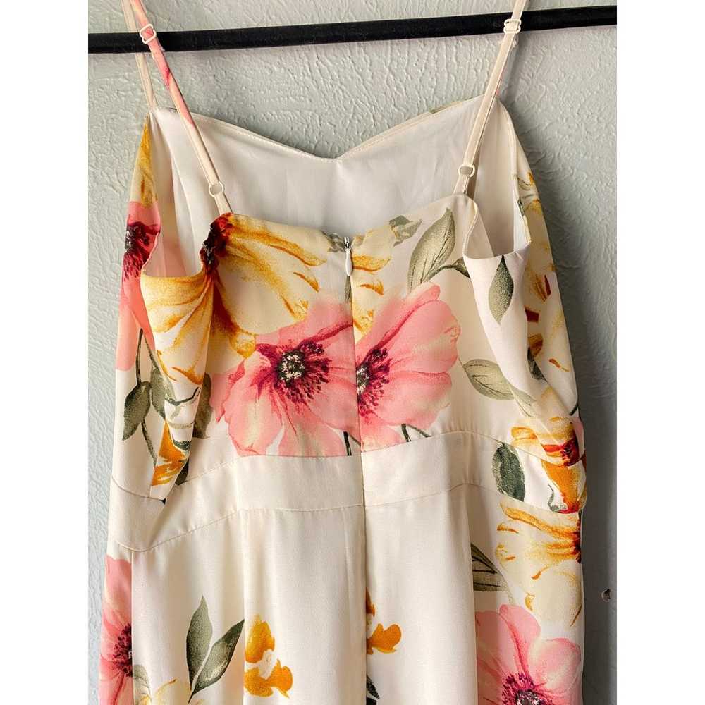 Leith Cream Yellow Pink Floral Midi Dress, Asymme… - image 10