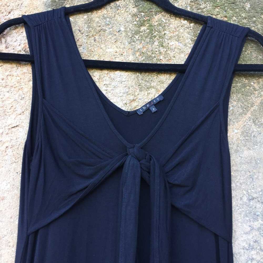 Theory Black V-Neck Jersey Knit Lorynne Dress S - image 2
