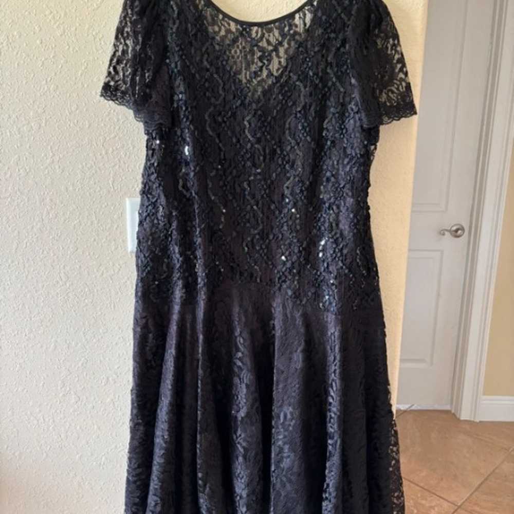 1980s all black lace dress - image 1