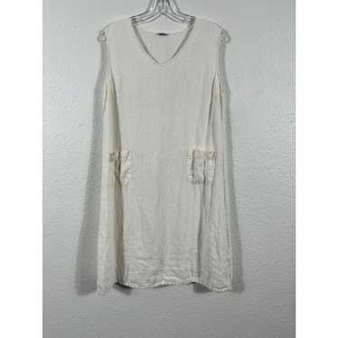 Vintage Match Point Dress Womens Small White Linen