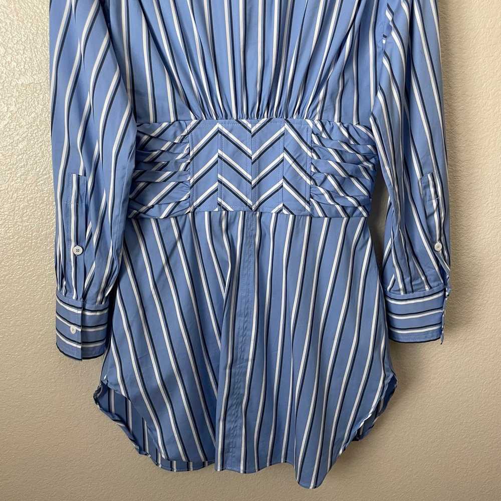 Zara Dress Womens Medium Blue Gray Mini Striped L… - image 10