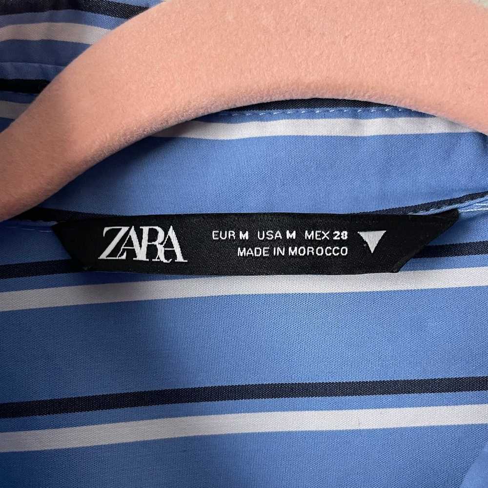 Zara Dress Womens Medium Blue Gray Mini Striped L… - image 11