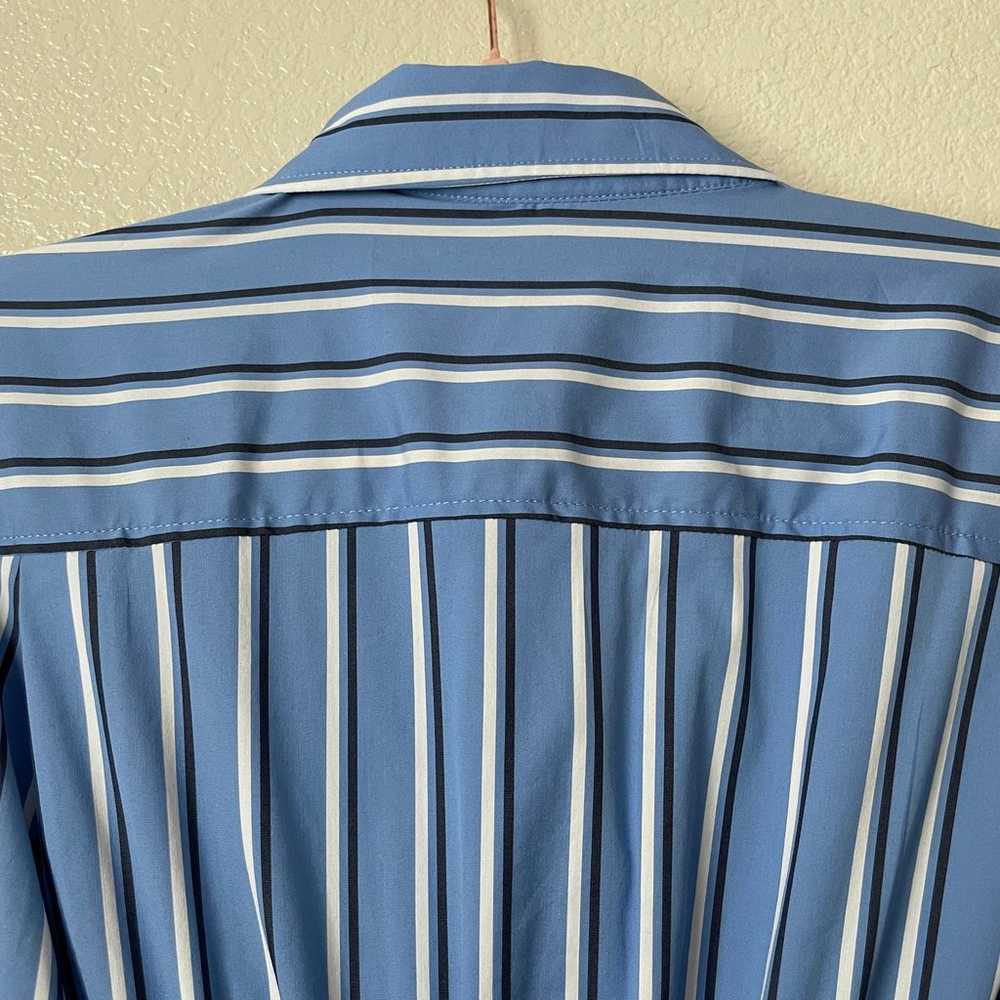 Zara Dress Womens Medium Blue Gray Mini Striped L… - image 8