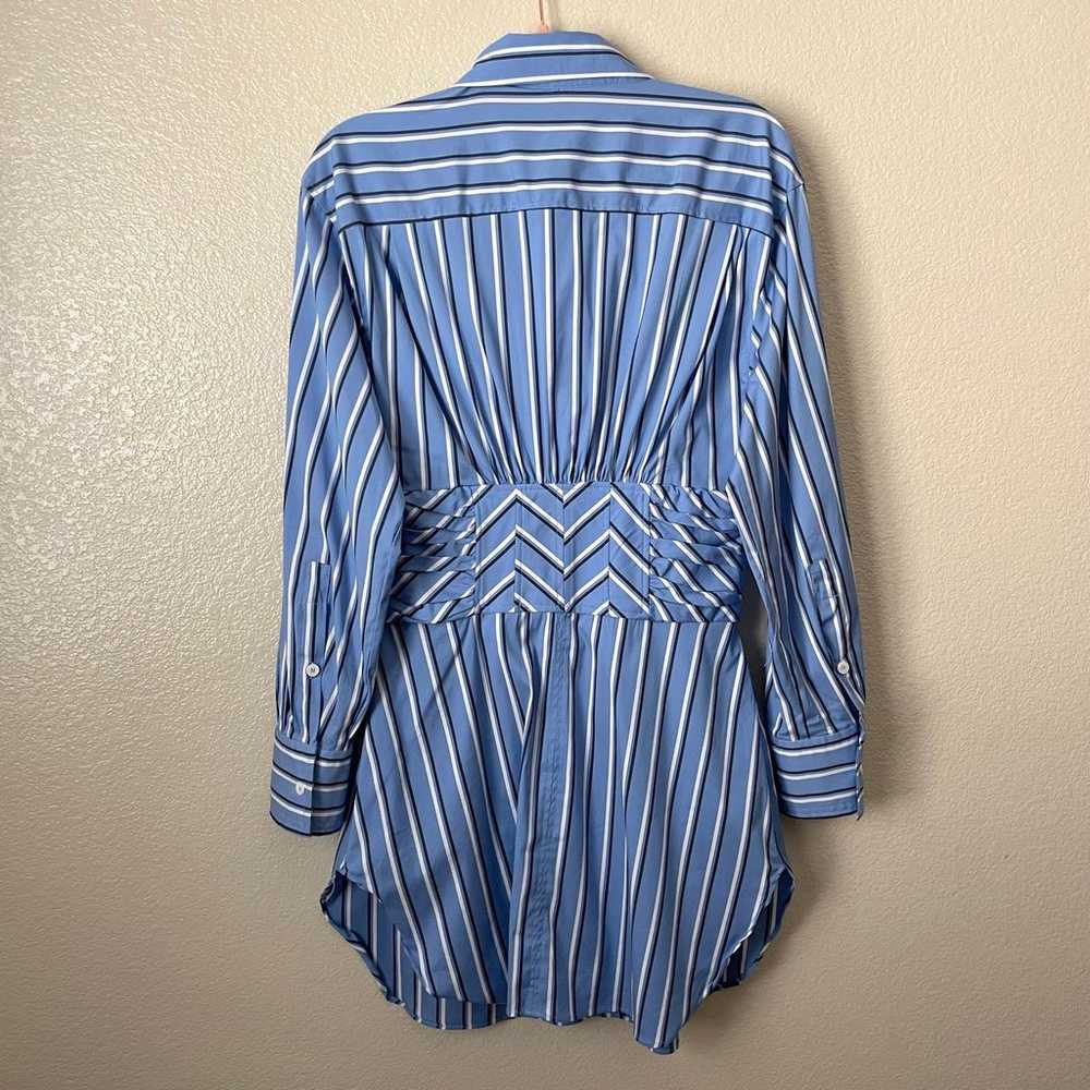 Zara Dress Womens Medium Blue Gray Mini Striped L… - image 9
