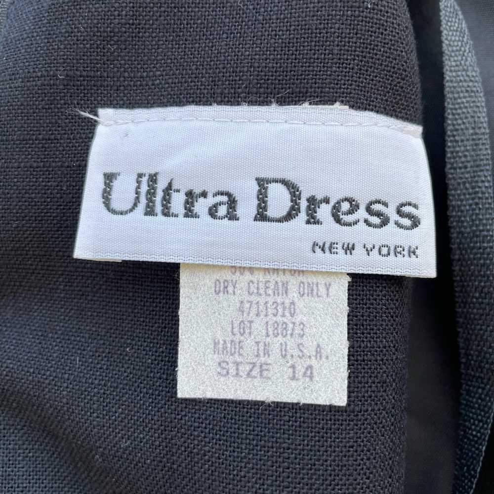 Vintage 1980s Ultra Dress Short Sleeve Black 14 - image 9