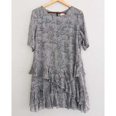 Reiss Janey Midi Dress Ruffle Layer Short Sleeve … - image 1