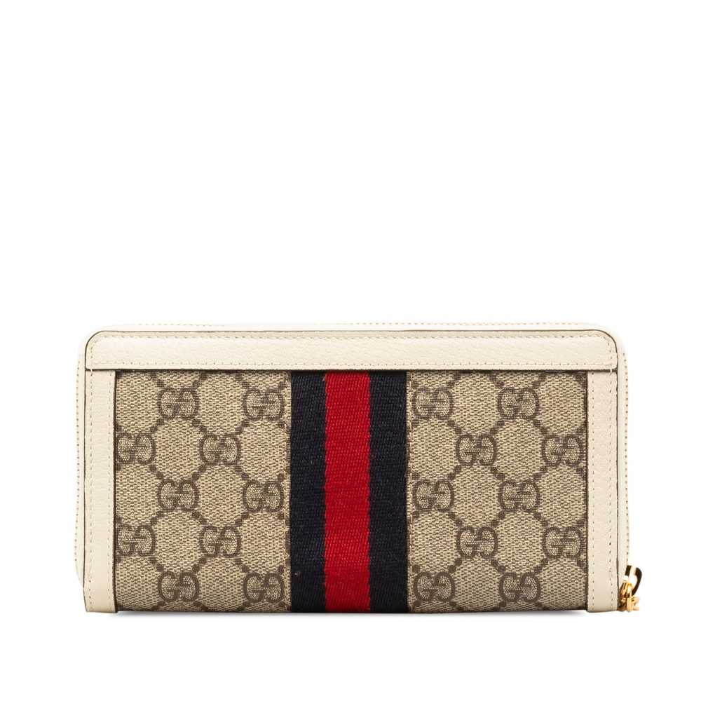 Brown Gucci GG Supreme Ophidia Zip Around Wallet - image 3