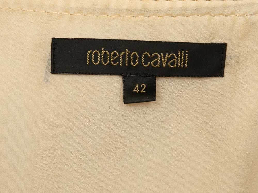 Metallic Beige Roberto Cavalli Leather Jacket Siz… - image 5