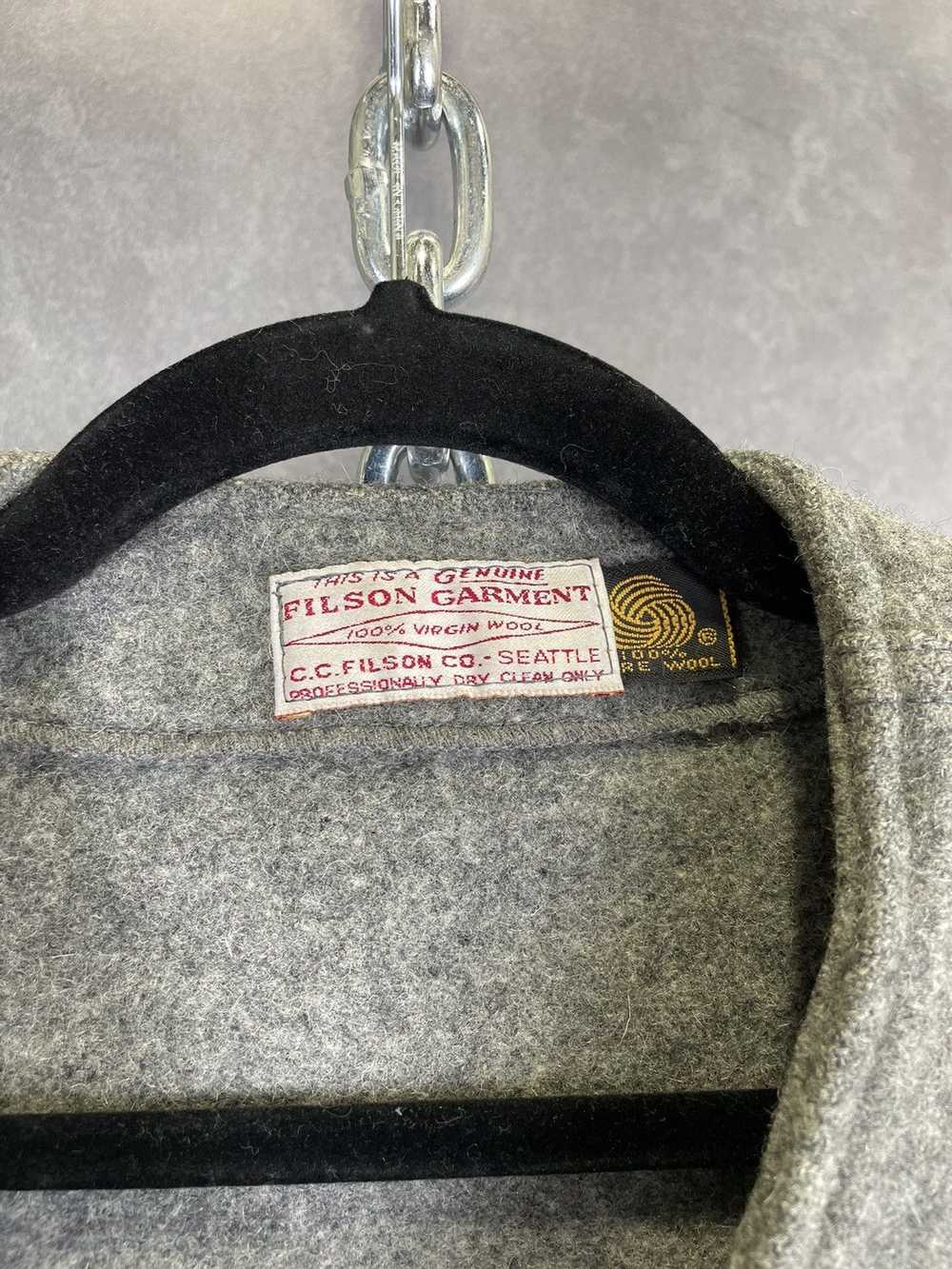 Filson Vintage 80s Filson Gilet waistcoat gray ra… - image 3