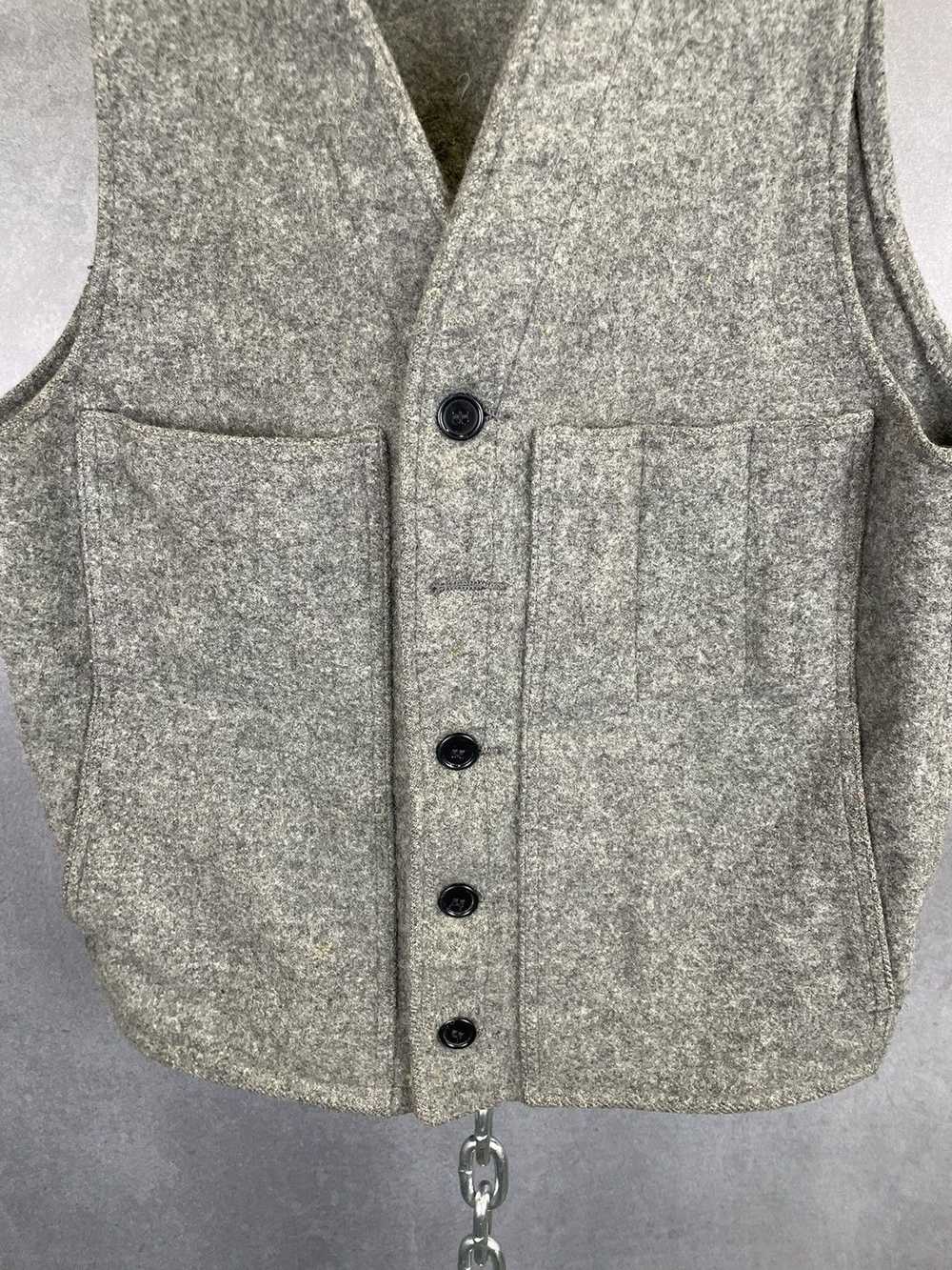Filson Vintage 80s Filson Gilet waistcoat gray ra… - image 5
