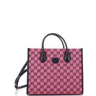 GUCCI Structured Top Handle Open Tote GG Canvas S… - image 1