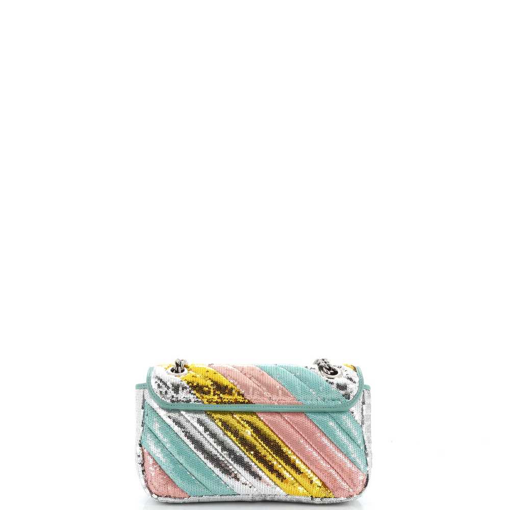 GUCCI GG Marmont Flap Bag Diagonal Quilted Sequin… - image 3