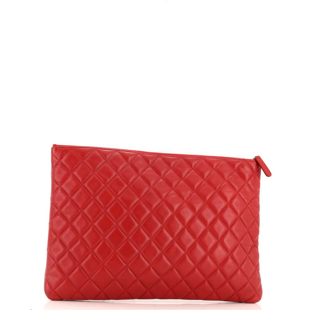 CHANEL O Case Clutch Quilted Lambskin Medium - image 3